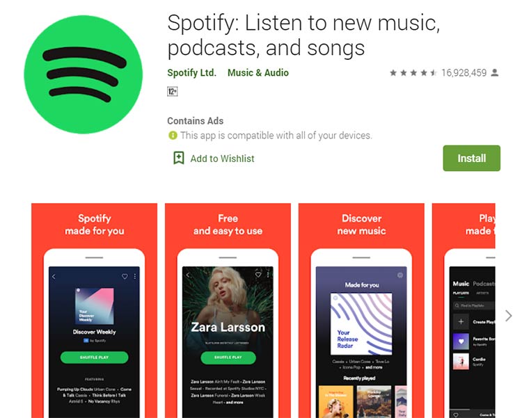 Aplikasi Download Lagu / Musik - Spotify