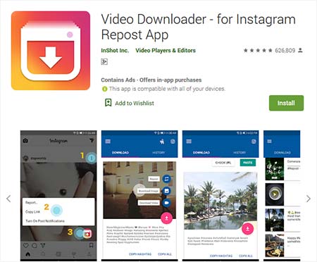 Aplikasi download video instagram - Video Downloader for Instagram App