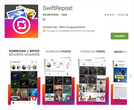 Aplikasi download video instagram - SwiftRepost