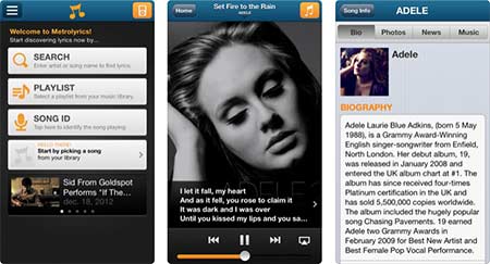 Aplikasi Lirik Lagu iOS - MetroLyrics