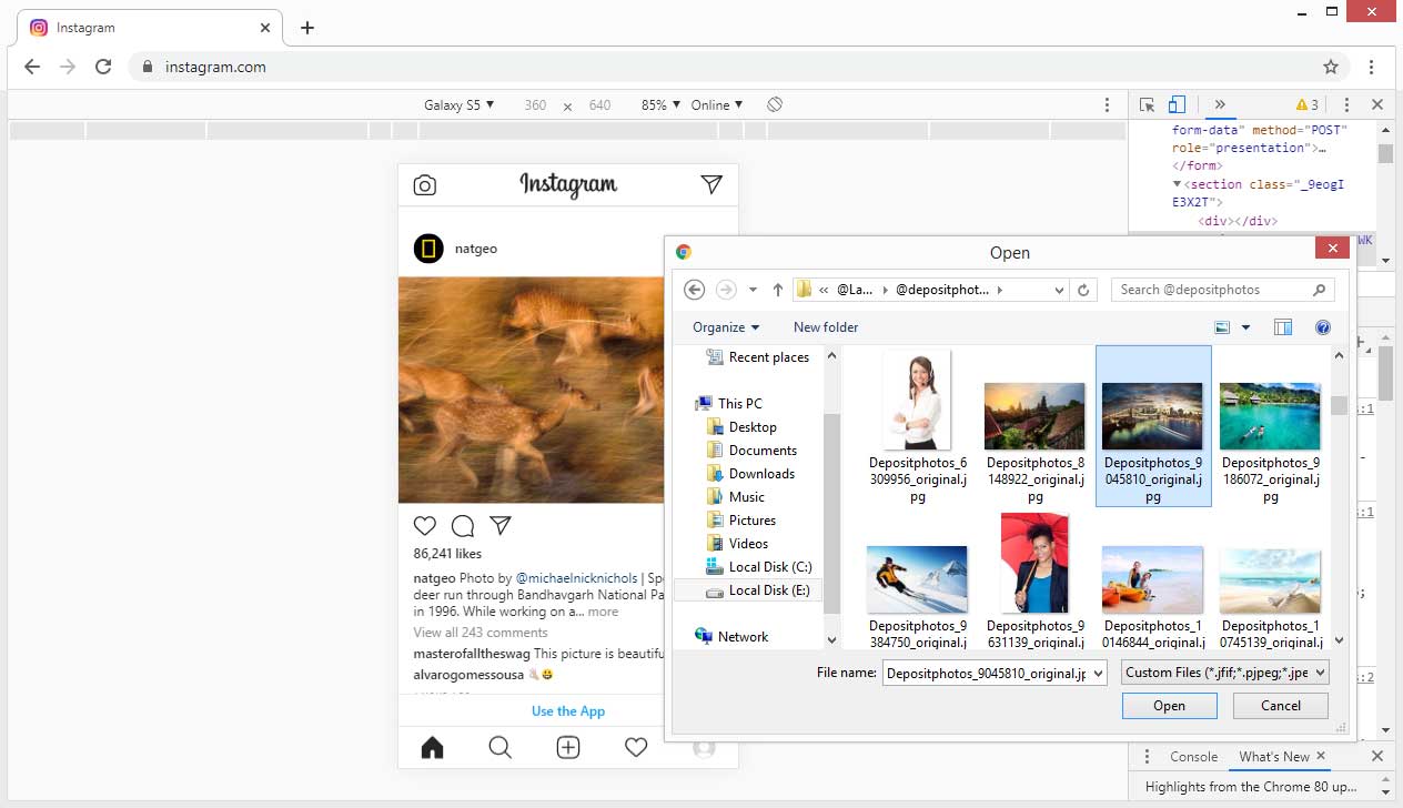 Cara Upload Foto Instagram di PC melalui Google Chrome