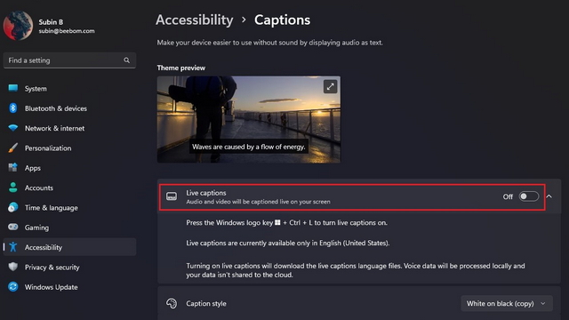 Cara Mengaktifkan Fitur Live Caption di Windows 11